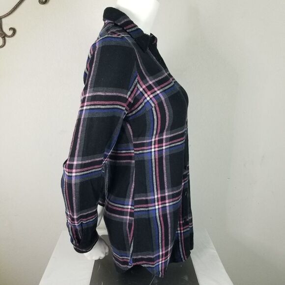 Derek Heart Cotton Plaid Button Front Shirt - Picture 4 of 8
